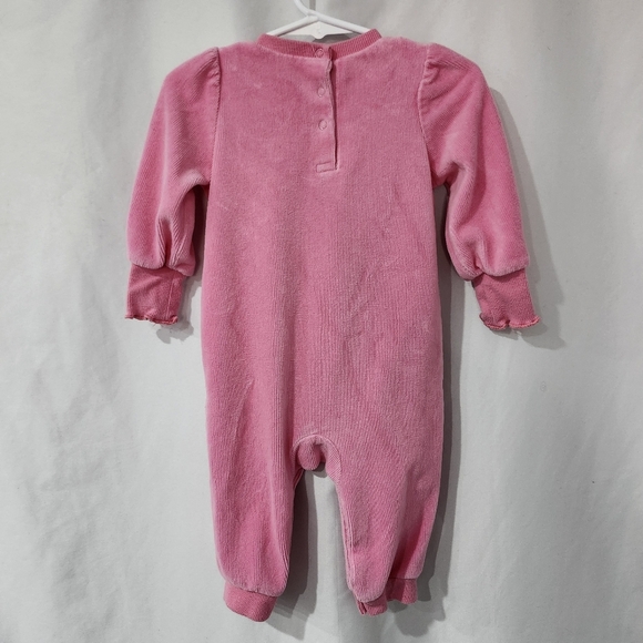 Juicy Couture Kids Velour One Piece Size 6/9 Months Pink Gold Heart Snap - Picture 5 of 6
